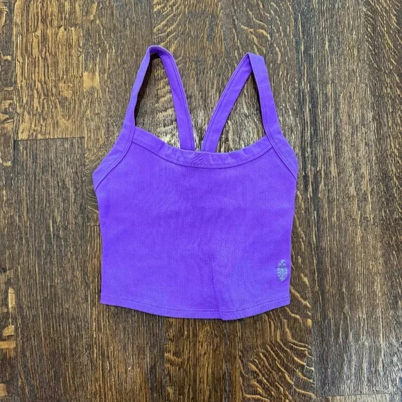 Free People Movement Cropped Purple Tank Size XS/S - Picture 1 of 2
